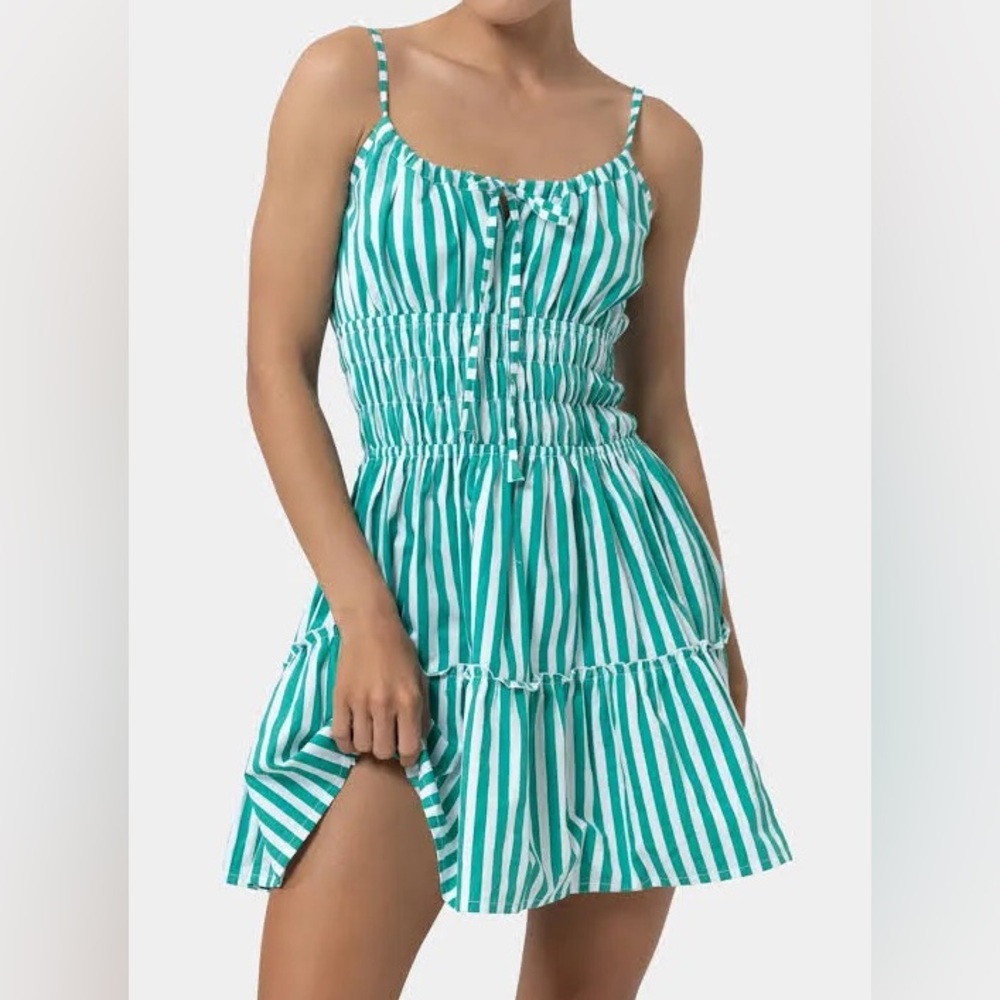 Striped Green Mini Dress